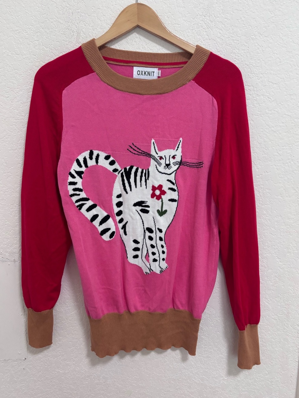 Oxknit cotton cat sweater